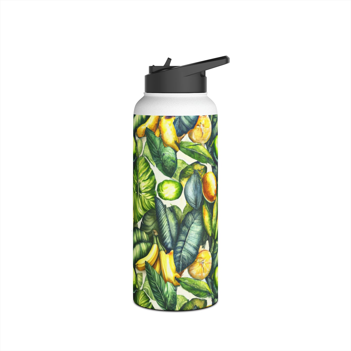 Lemon Leaves - Stainless Steel Water Bottle, Standard Lid