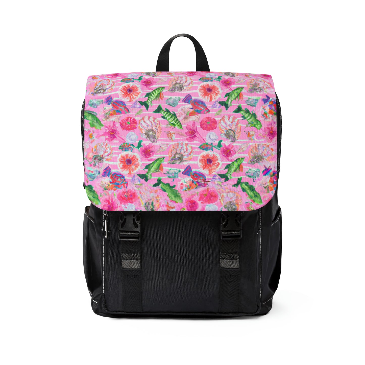 Pink Florida Keys Unisex Casual Shoulder Backpack