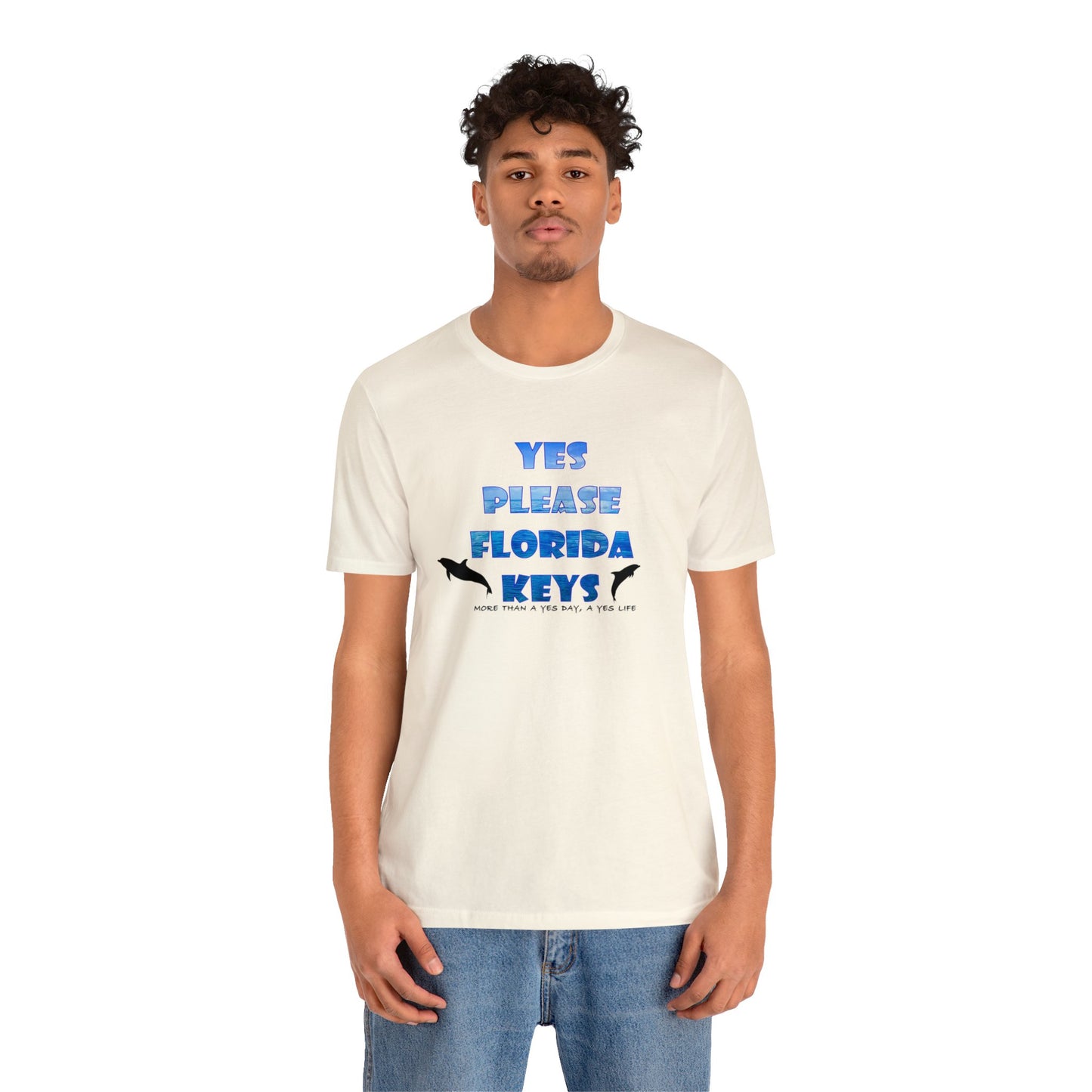 Yes Please Florida Keys Dolphin Theme Unisex Jersey Short Sleeve Tee