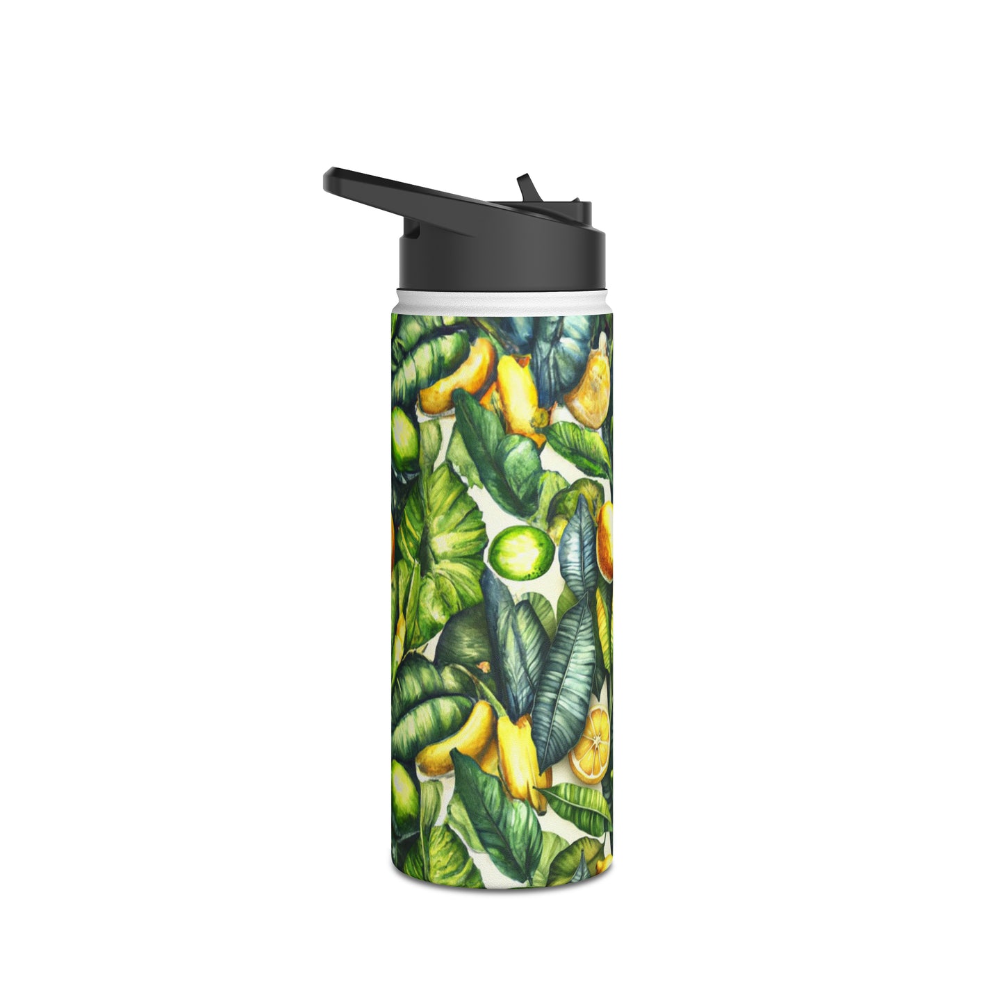 Lemon Leaves - Stainless Steel Water Bottle, Standard Lid