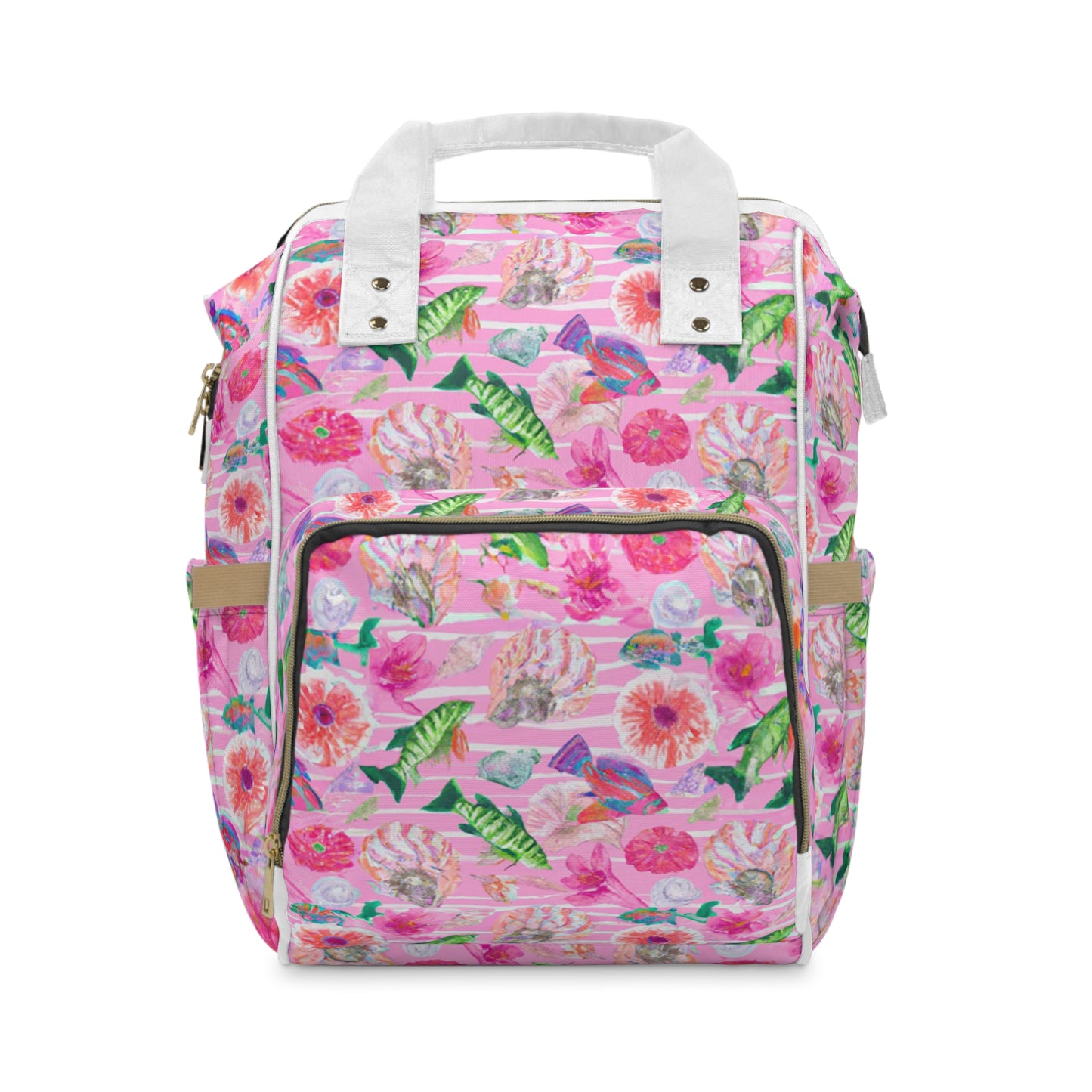 "Pink Florida Keys" Multifunctional Backpack