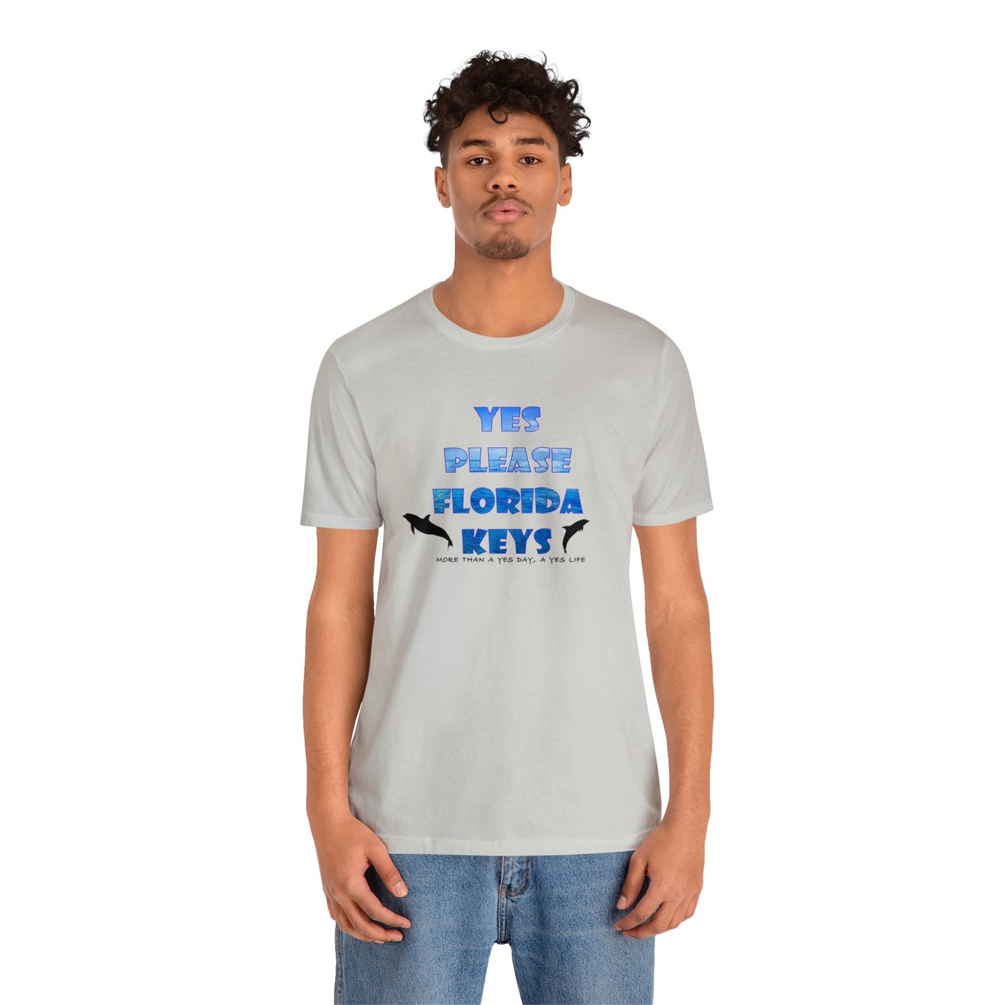 Yes Please Florida Keys Dolphin Theme Unisex Jersey Short Sleeve Tee