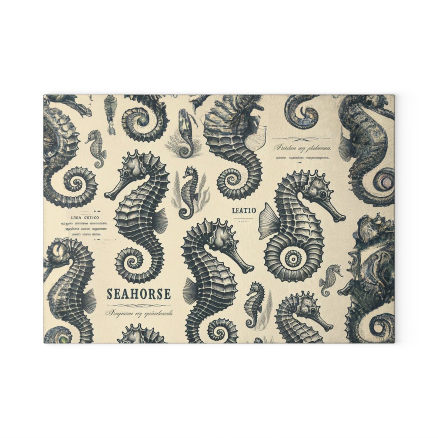"Seahorse Surrdender" Glass Cutting Board