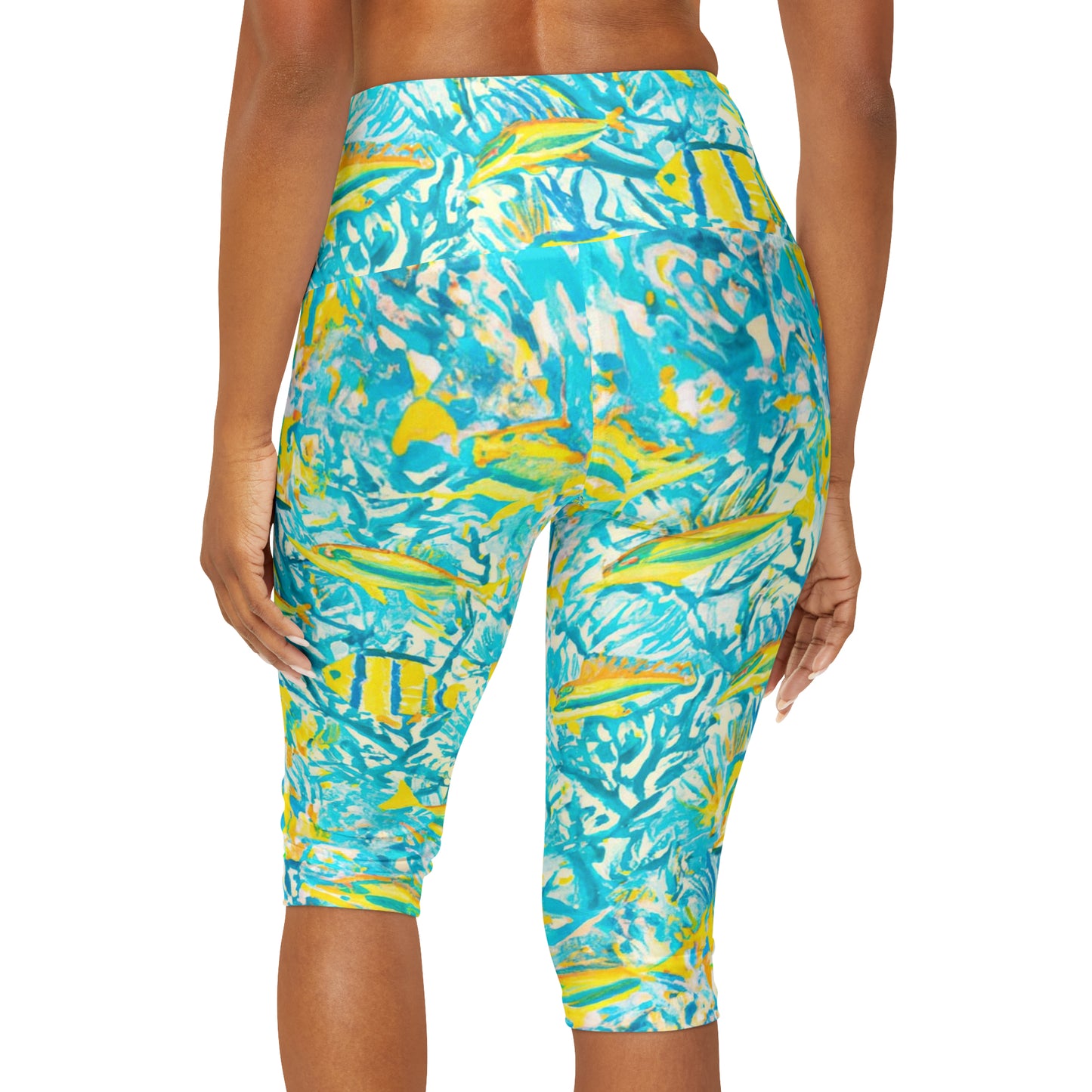"Mini Aquarium" Yoga Capri Leggings (AOP)