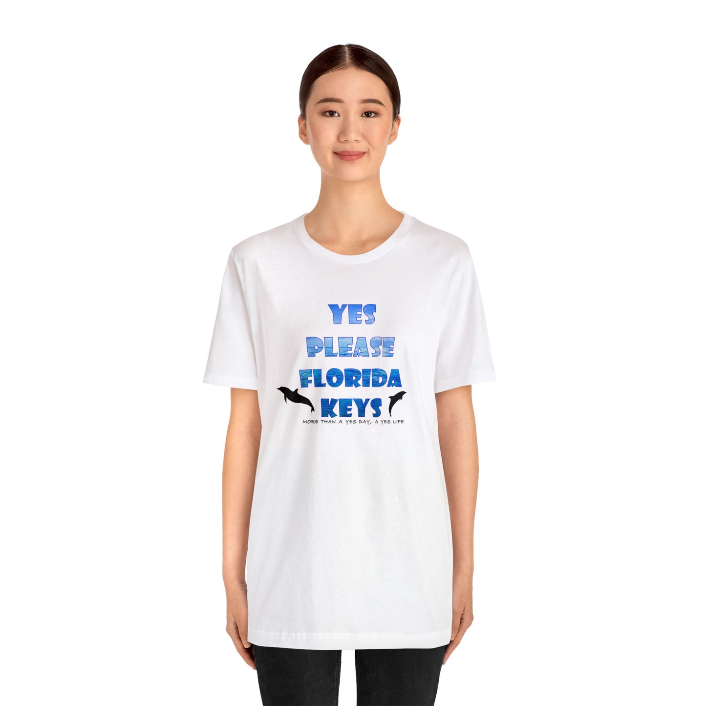 Yes Please Florida Keys Dolphin Theme Unisex Jersey Short Sleeve Tee