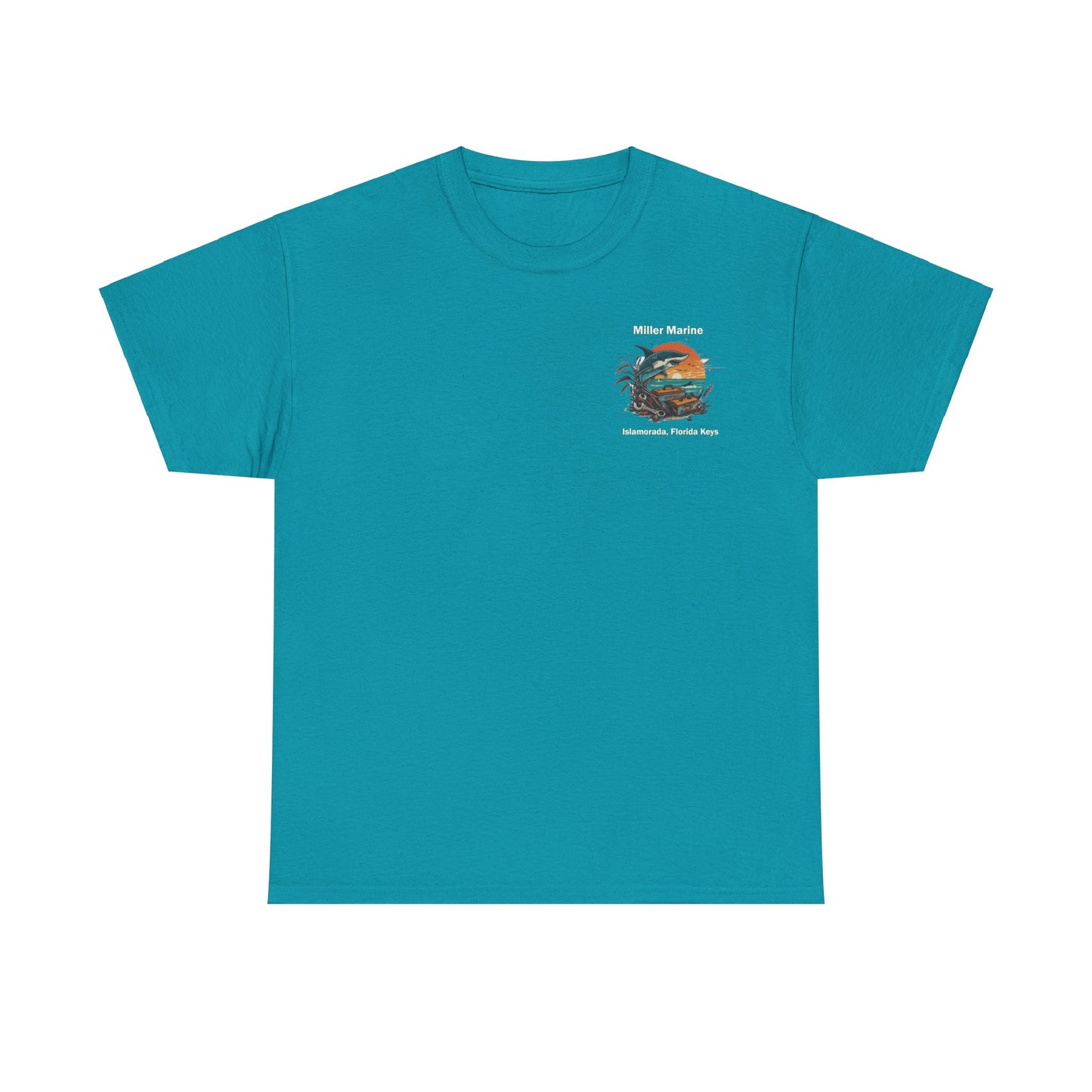 Vintage Feel Miller Marine Tee - Fireball Sunset - Unisex Heavy Cotton Tee