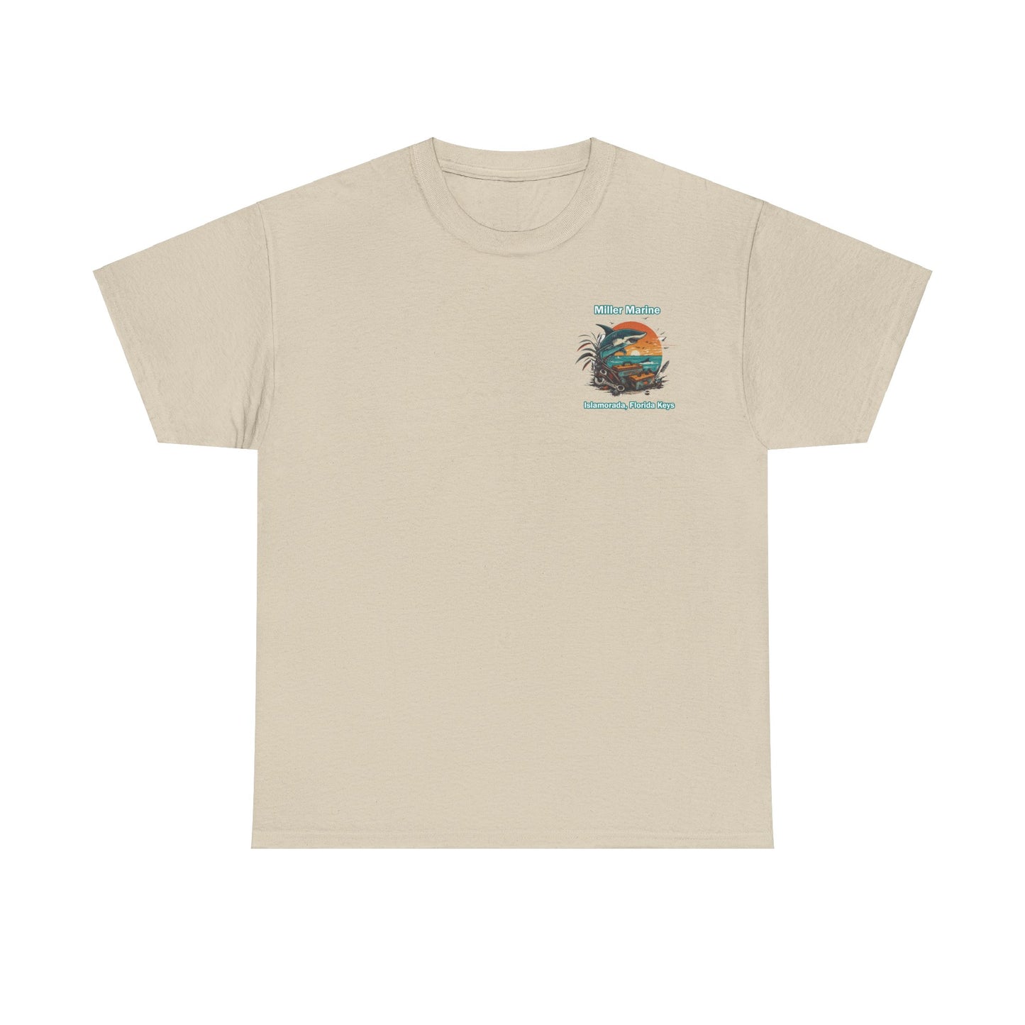 Vintage Feel Miller Marine Tee - Fireball Sunset - Unisex Heavy Cotton Tee