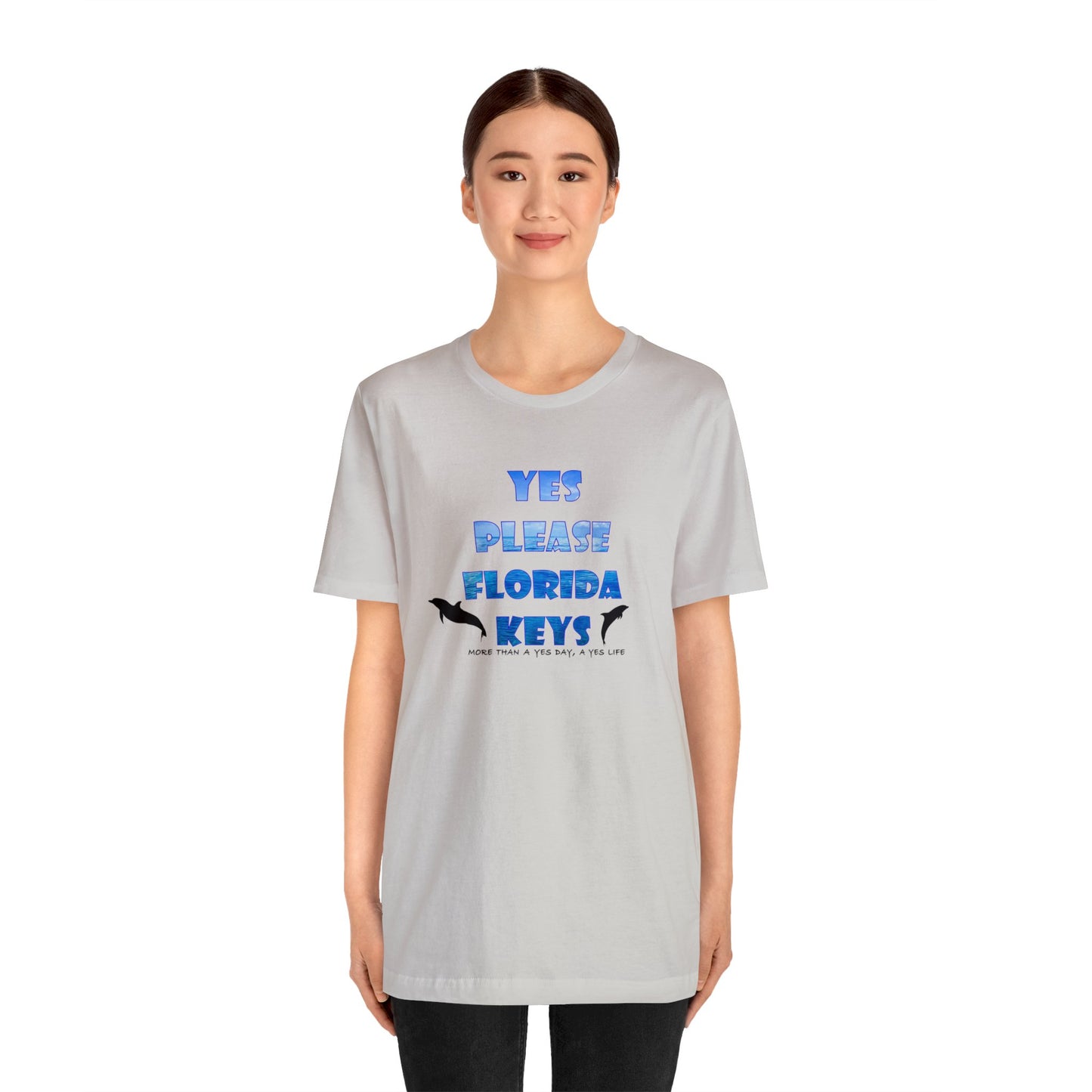 Yes Please Florida Keys Dolphin Theme Unisex Jersey Short Sleeve Tee