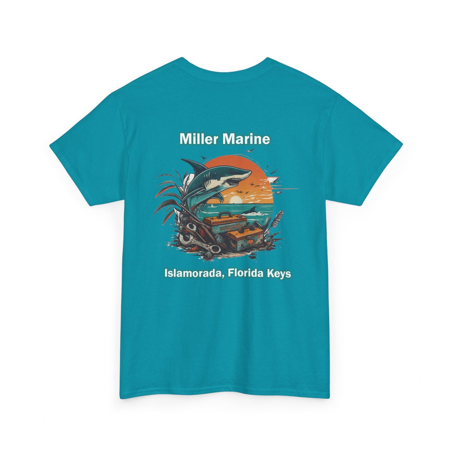 Vintage Feel Miller Marine Tee - Fireball Sunset - Unisex Heavy Cotton Tee