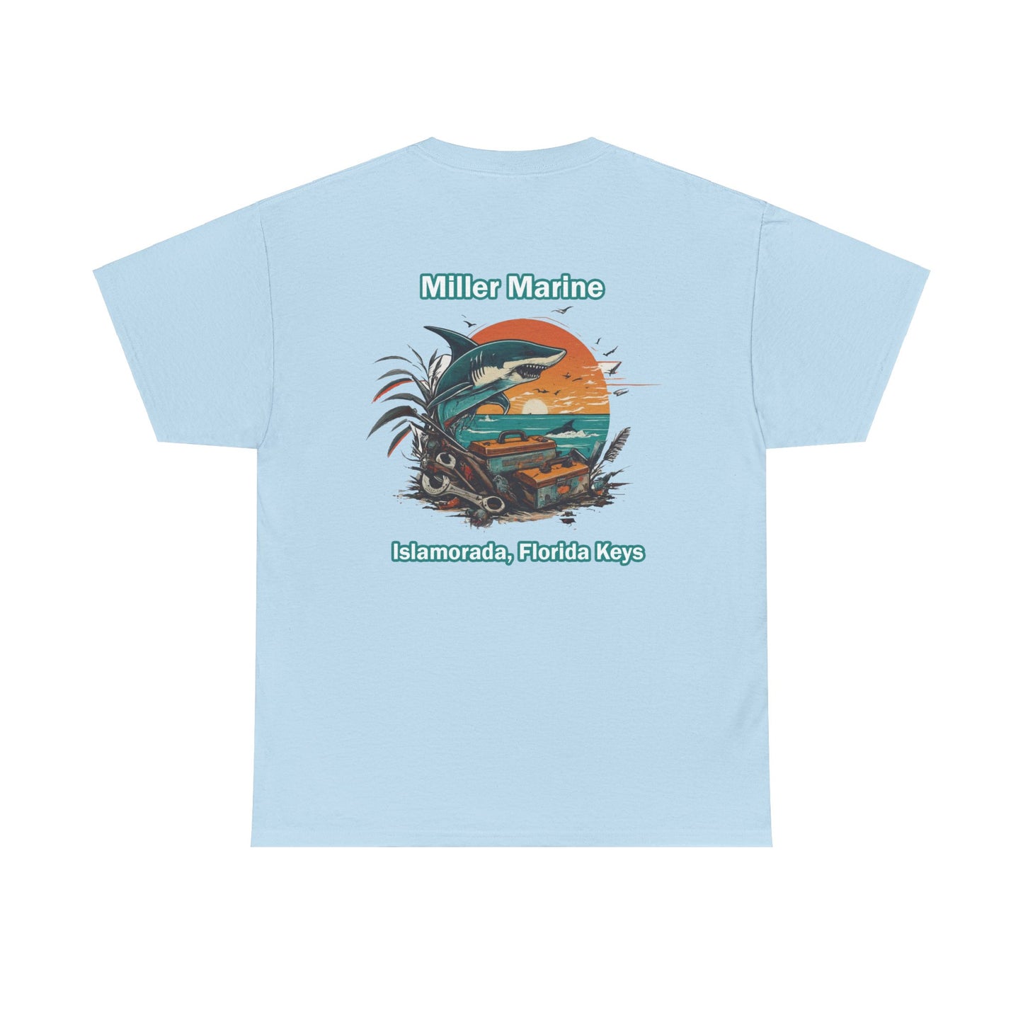 Vintage Feel Miller Marine Tee - Fireball Sunset - Unisex Heavy Cotton Tee