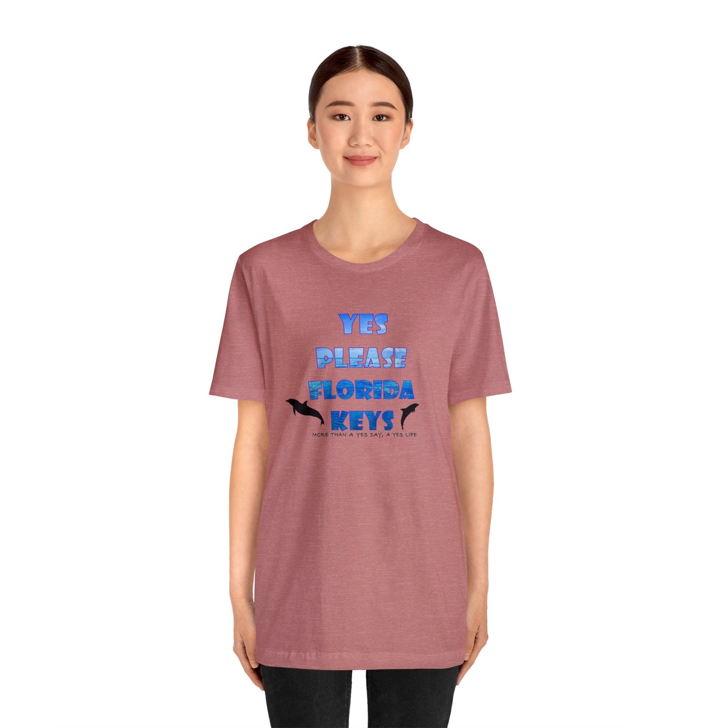 Yes Please Florida Keys Dolphin Theme Unisex Jersey Short Sleeve Tee
