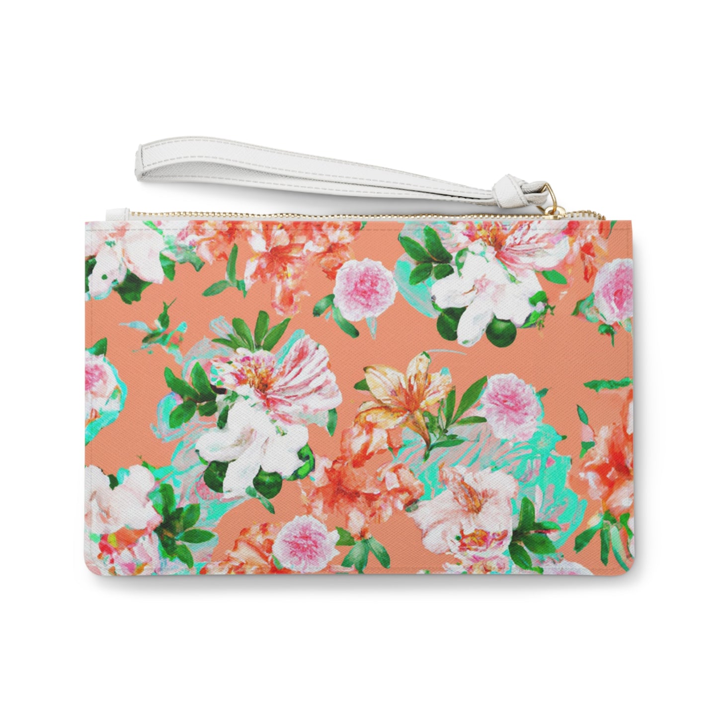 "Orangey Flowers" Clutch Bag