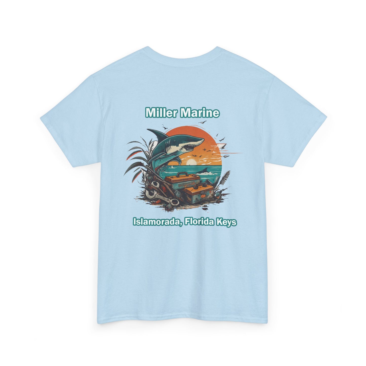 Vintage Feel Miller Marine Tee - Fireball Sunset - Unisex Heavy Cotton Tee