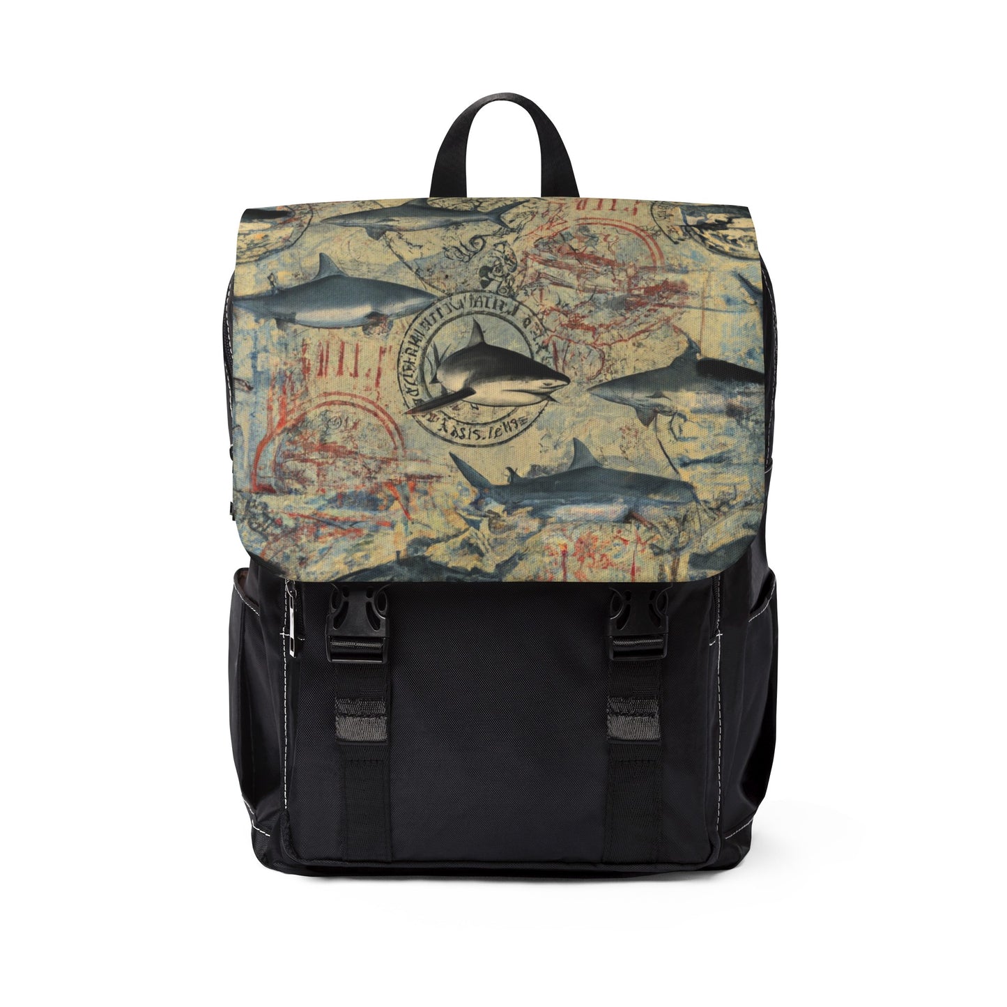 "Vintage Bull Sharks" Unisex Casual Shoulder Backpack