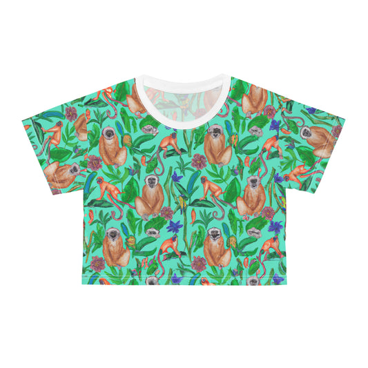 "Turquoise Jungle" Crop Tee (AOP)