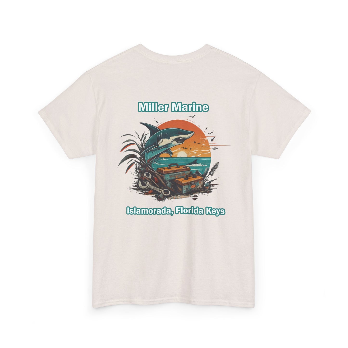 Vintage Feel Miller Marine Tee - Fireball Sunset - Unisex Heavy Cotton Tee