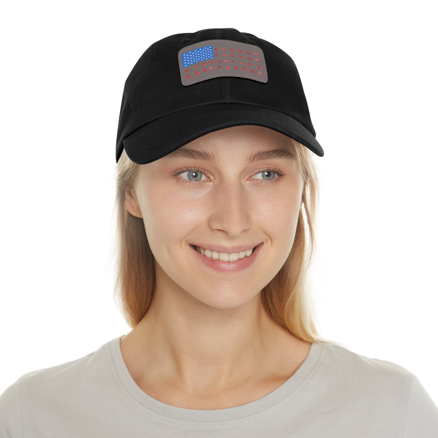 American Realtor Dad Hat with Leather Patch (Rectangle)
