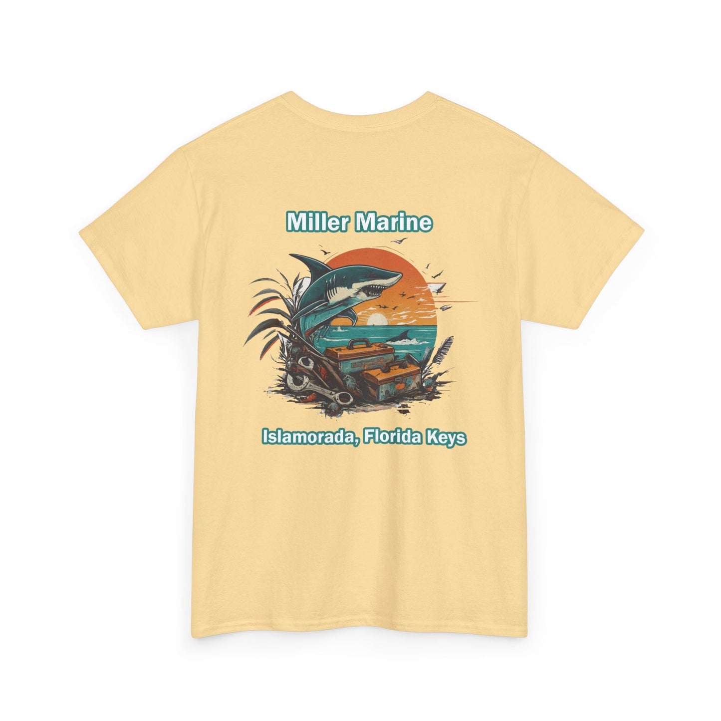 Vintage Feel Miller Marine Tee - Fireball Sunset - Unisex Heavy Cotton Tee