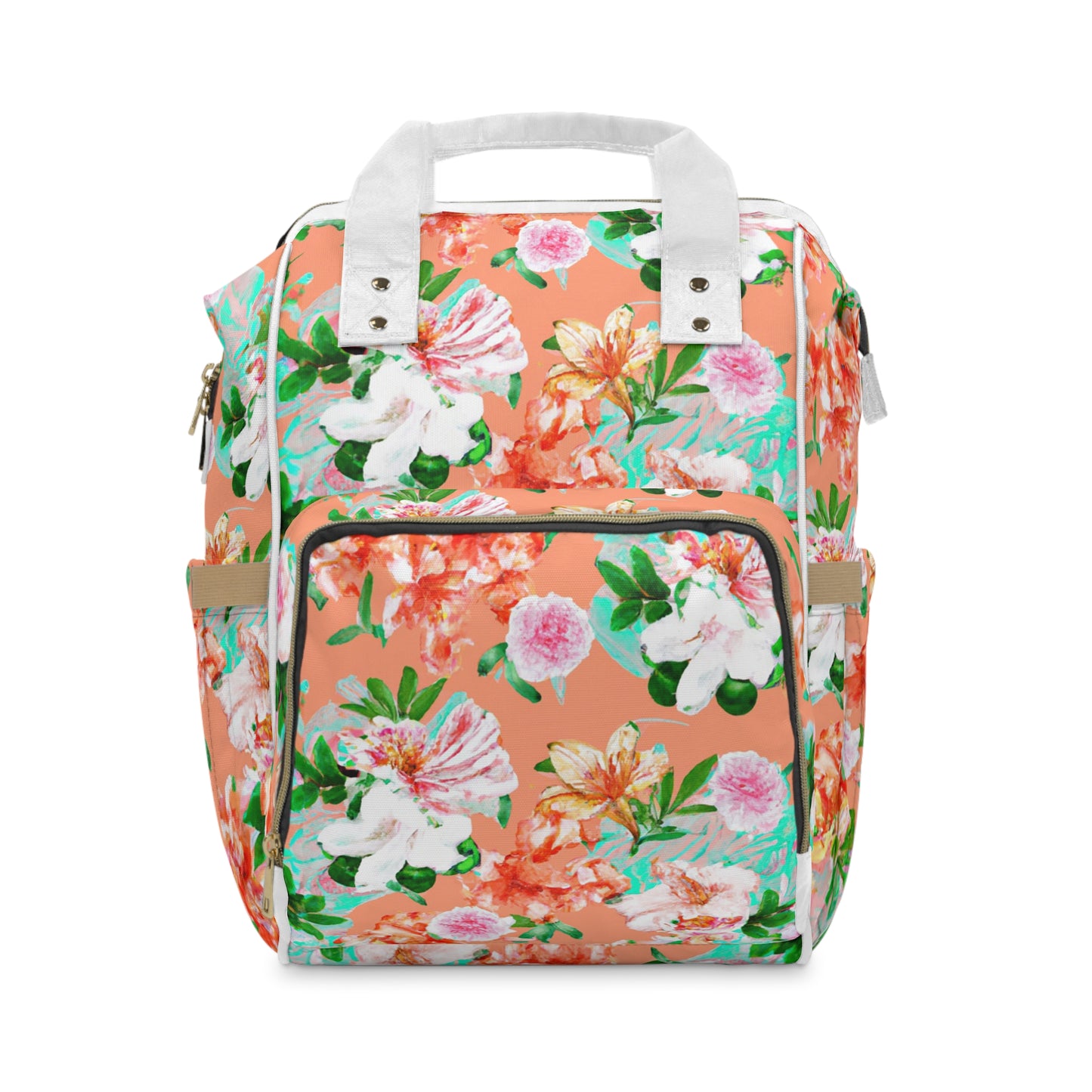 "Orangey Flowers" Multifunctional Backpack