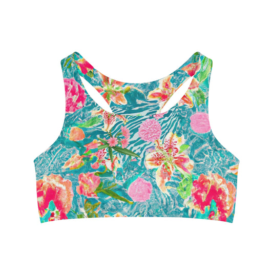 "Trippy Flowers" Seamless Sports Bra (AOP)