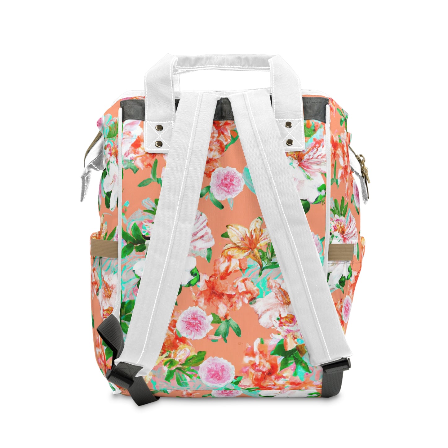 "Orangey Flowers" Multifunctional Backpack