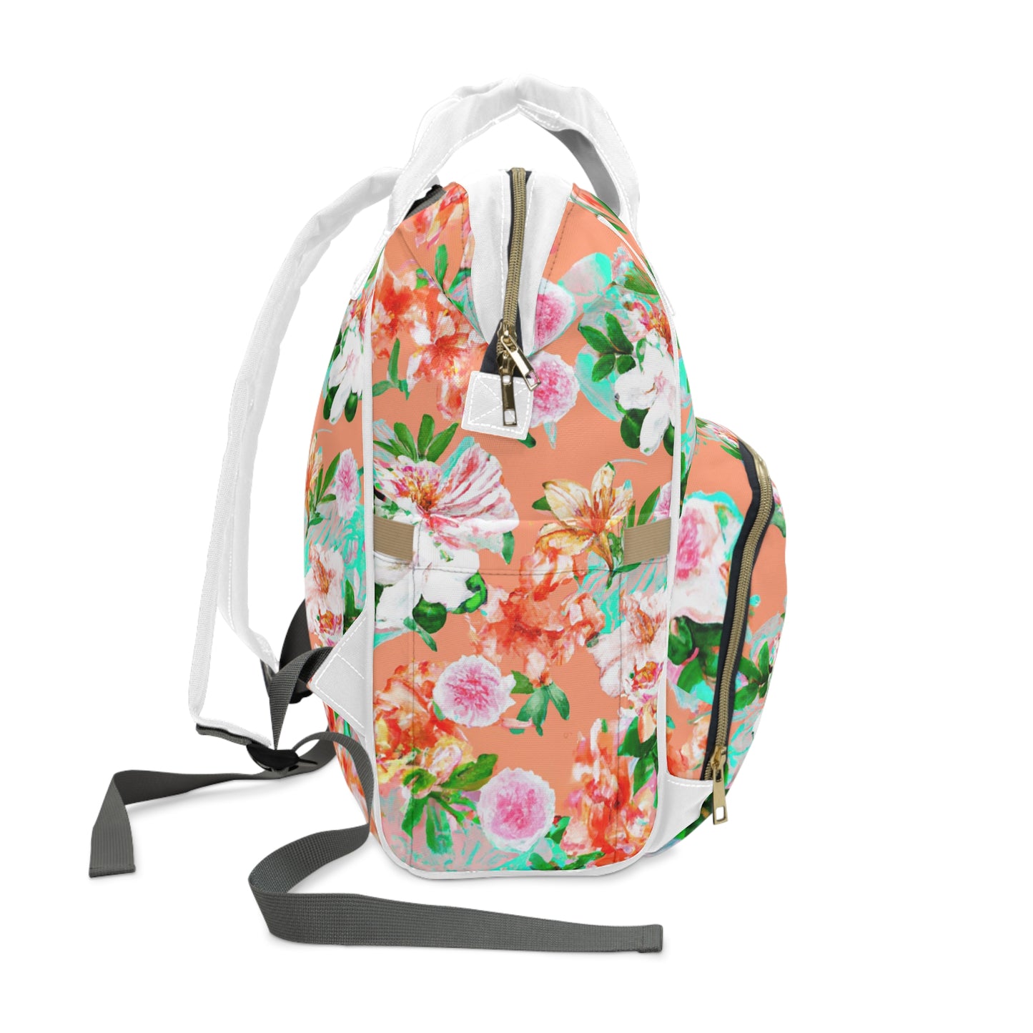 "Orangey Flowers" Multifunctional Backpack