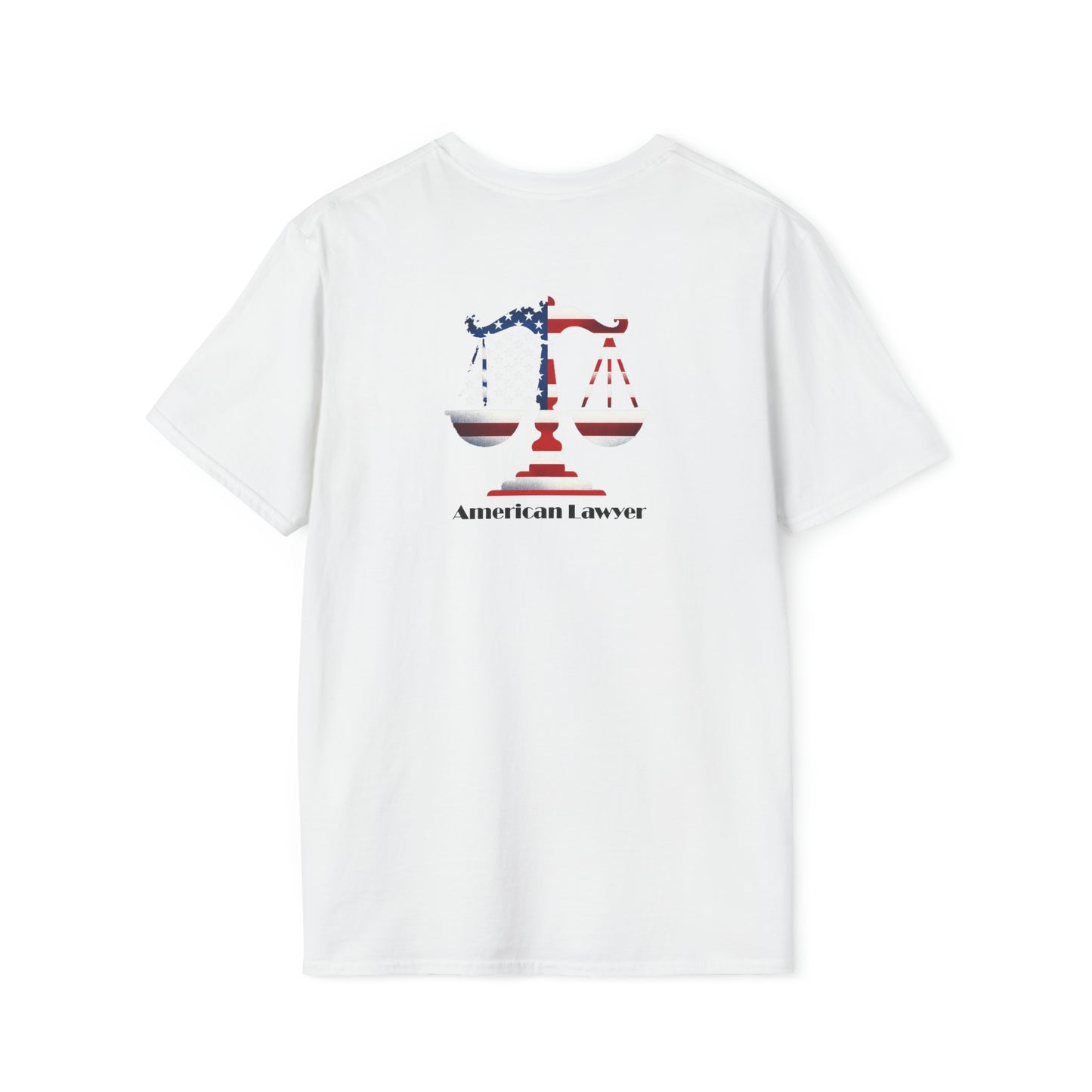 Red, White & Blue Scales of Justice - Unisex Softstyle T-Shirt