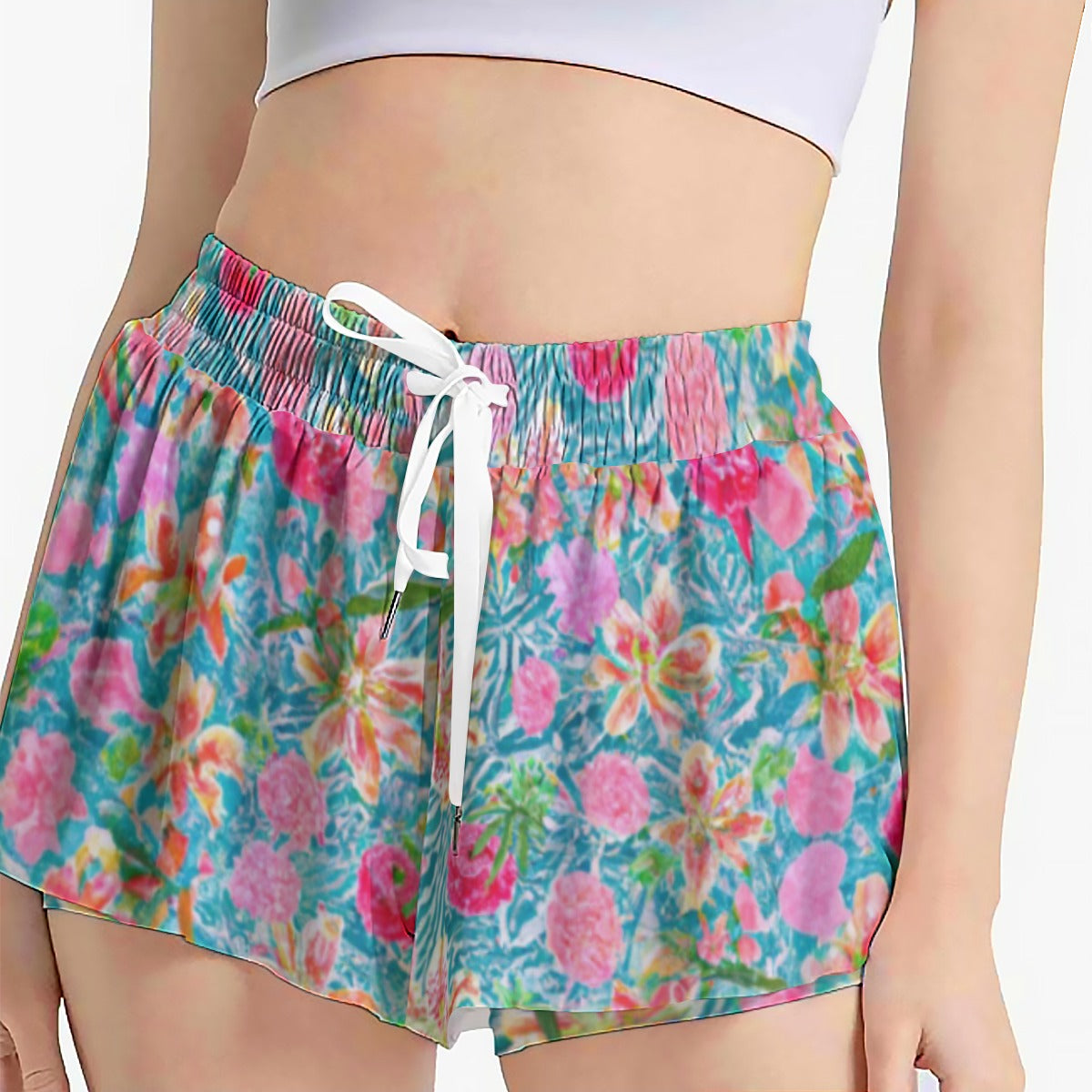 "Trippy Flowers" All-Over Print Women's Sport Skorts With Pocket