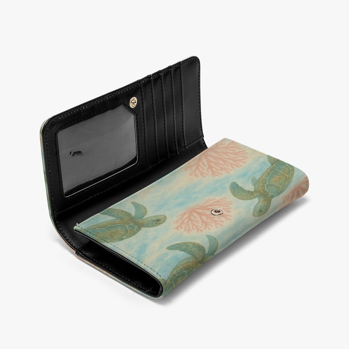Sea Turtles and Corals Foldable Wallet