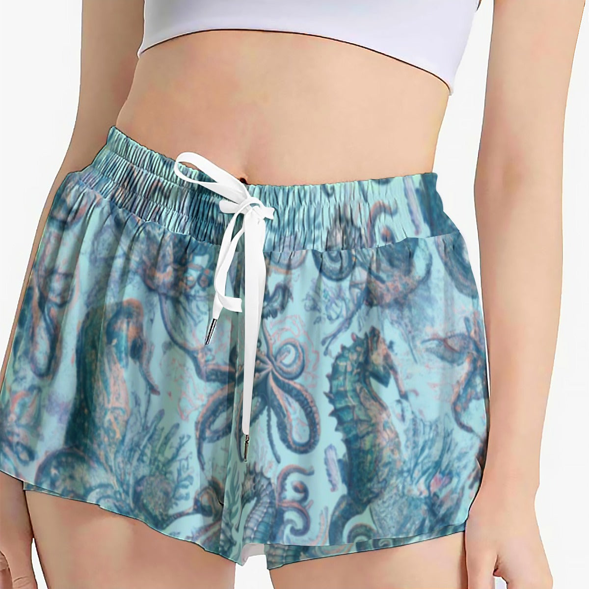 Seahorse Queen - All-Over Print Women's Sport Skorts With Pocket