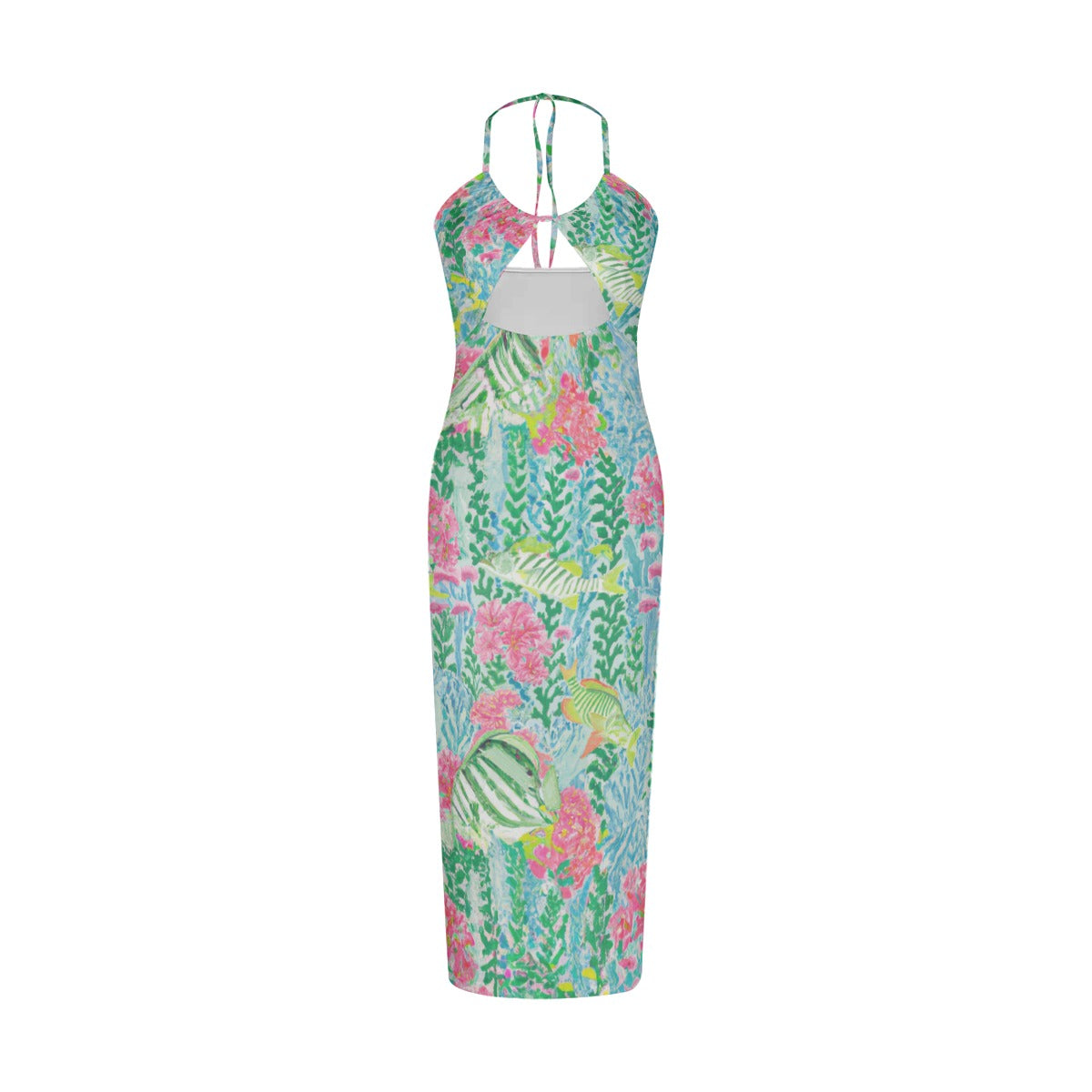 "The Island" All-Over Print Women's Sexy Hollow Cami Dress