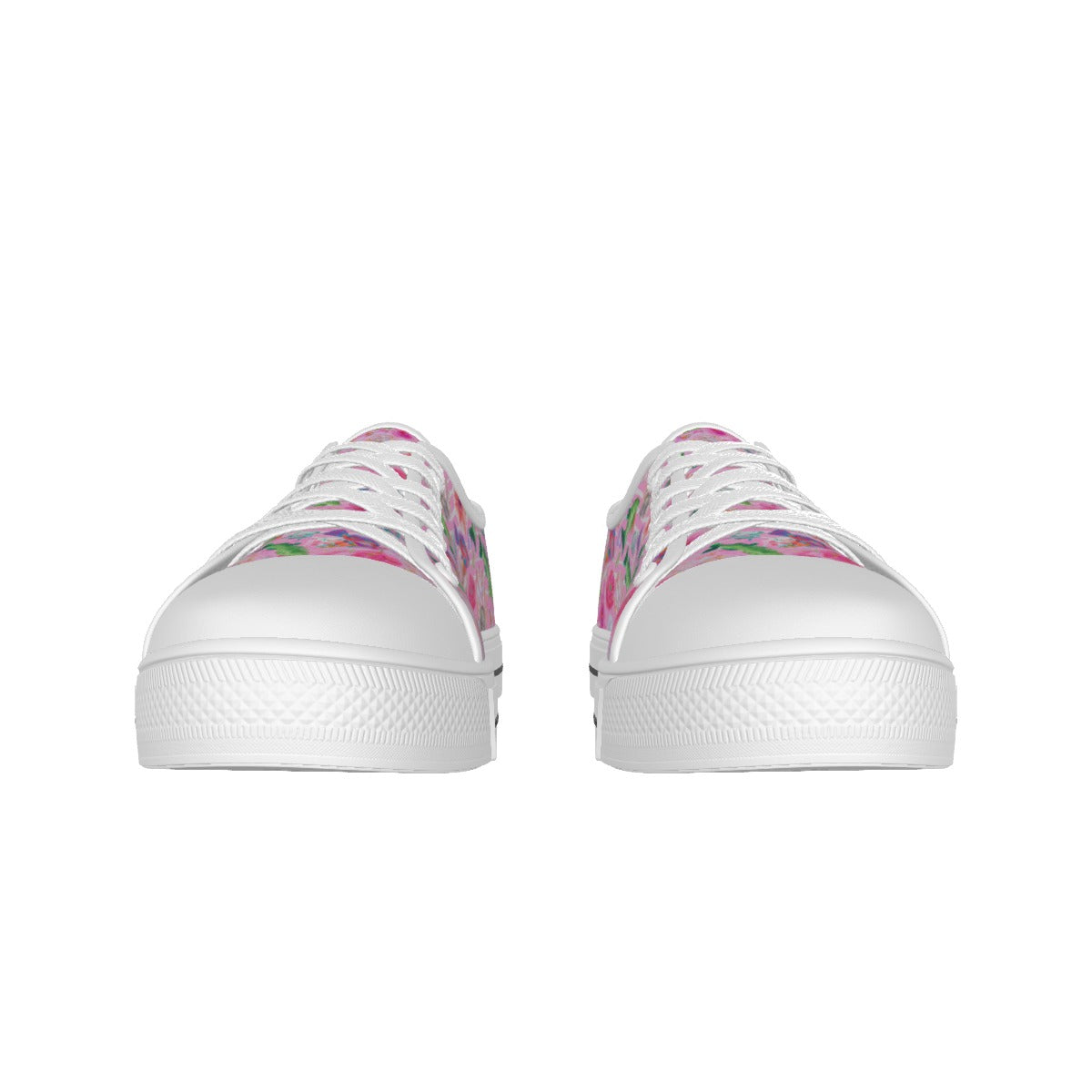 "Pink Florida Keys" All-over Print Women's White Sole Canvas Shoes