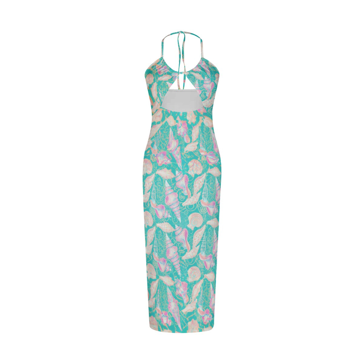 "Shell Lines" All-Over Print Women's Sexy Hollow Cami Dress