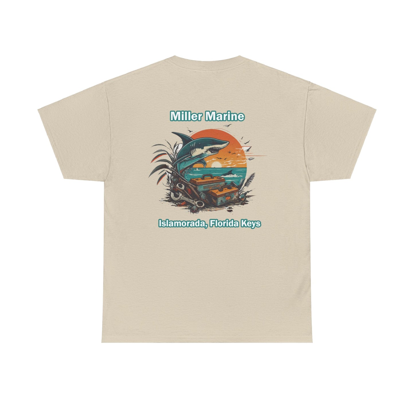 Vintage Feel Miller Marine Tee - Fireball Sunset - Unisex Heavy Cotton Tee