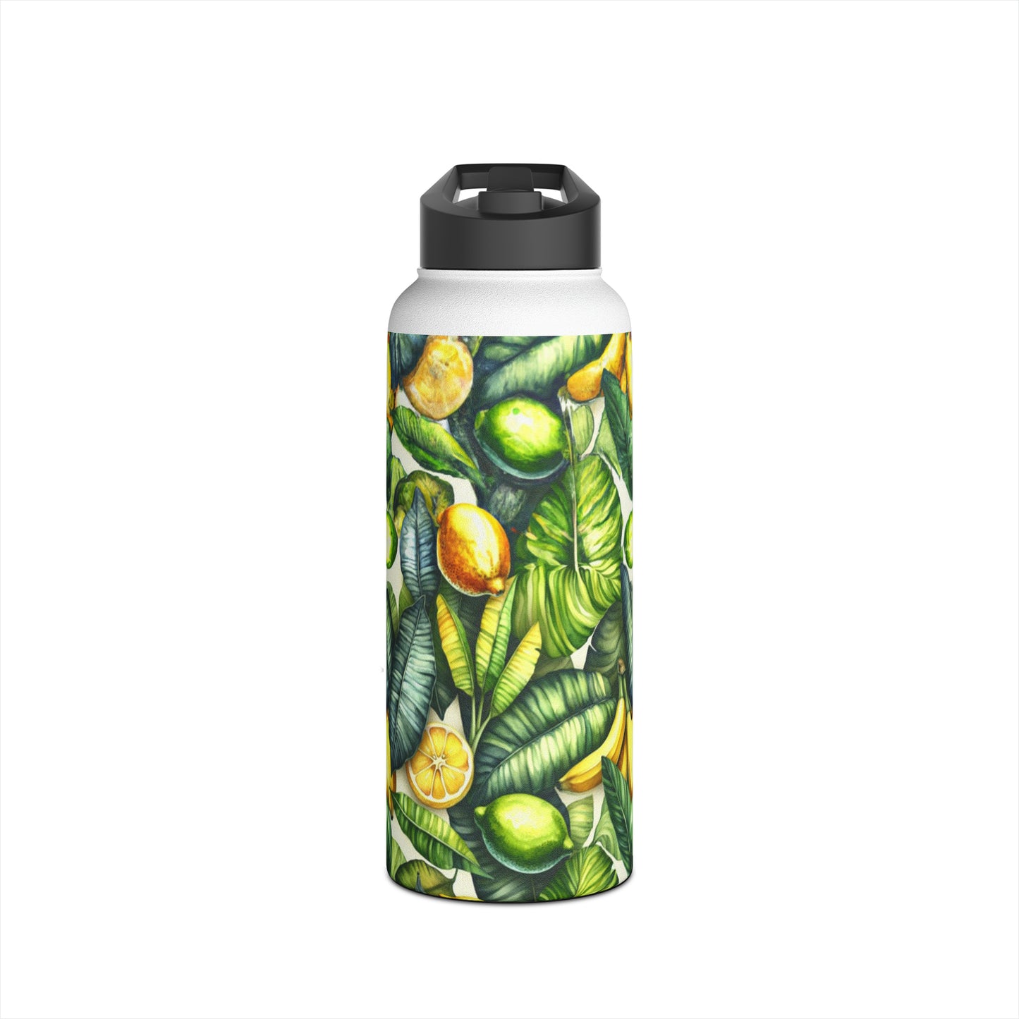 Lemon Leaves - Stainless Steel Water Bottle, Standard Lid