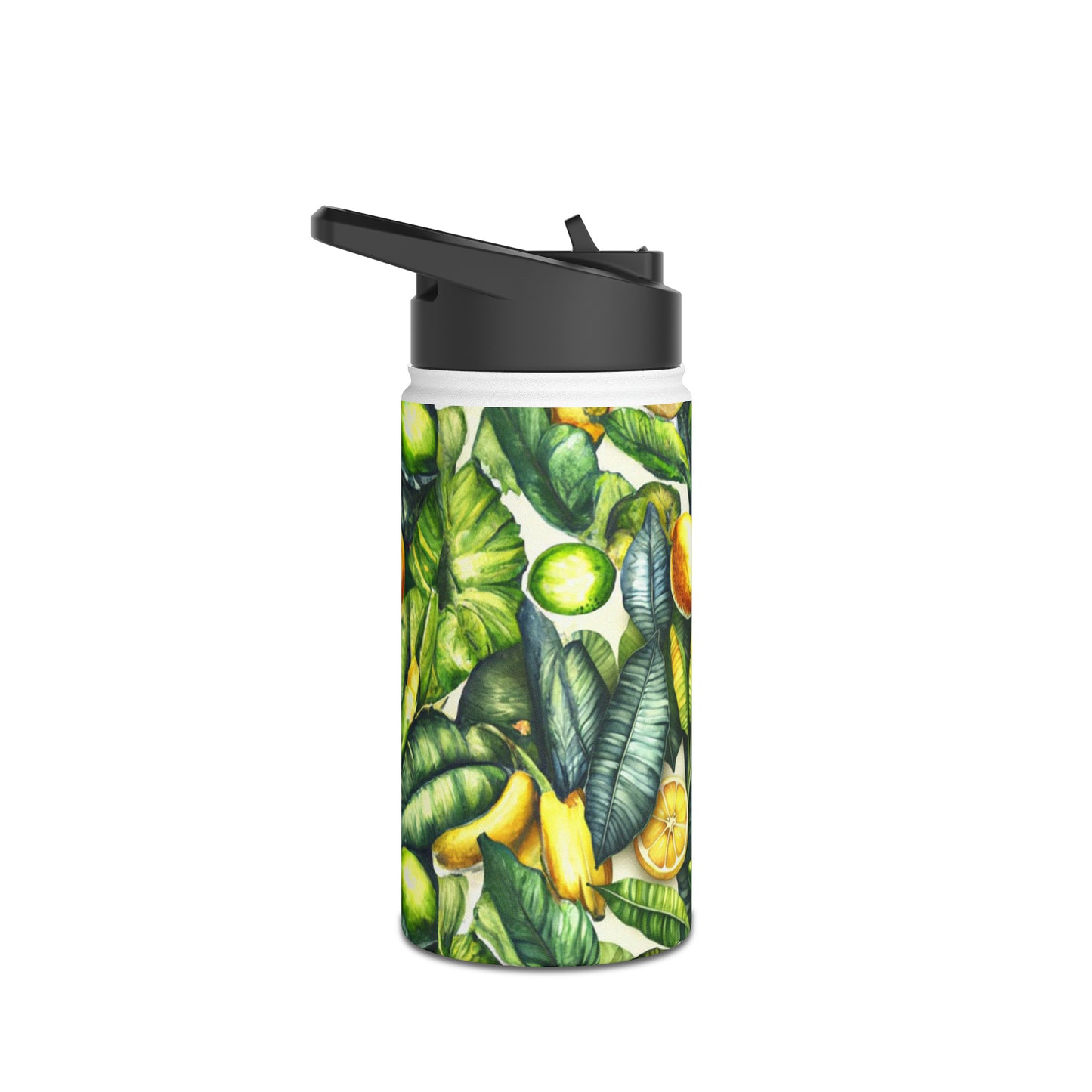 Lemon Leaves - Stainless Steel Water Bottle, Standard Lid
