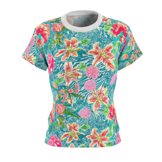 "Trippy Flowers" Women's Cut & Sew Tee (AOP)