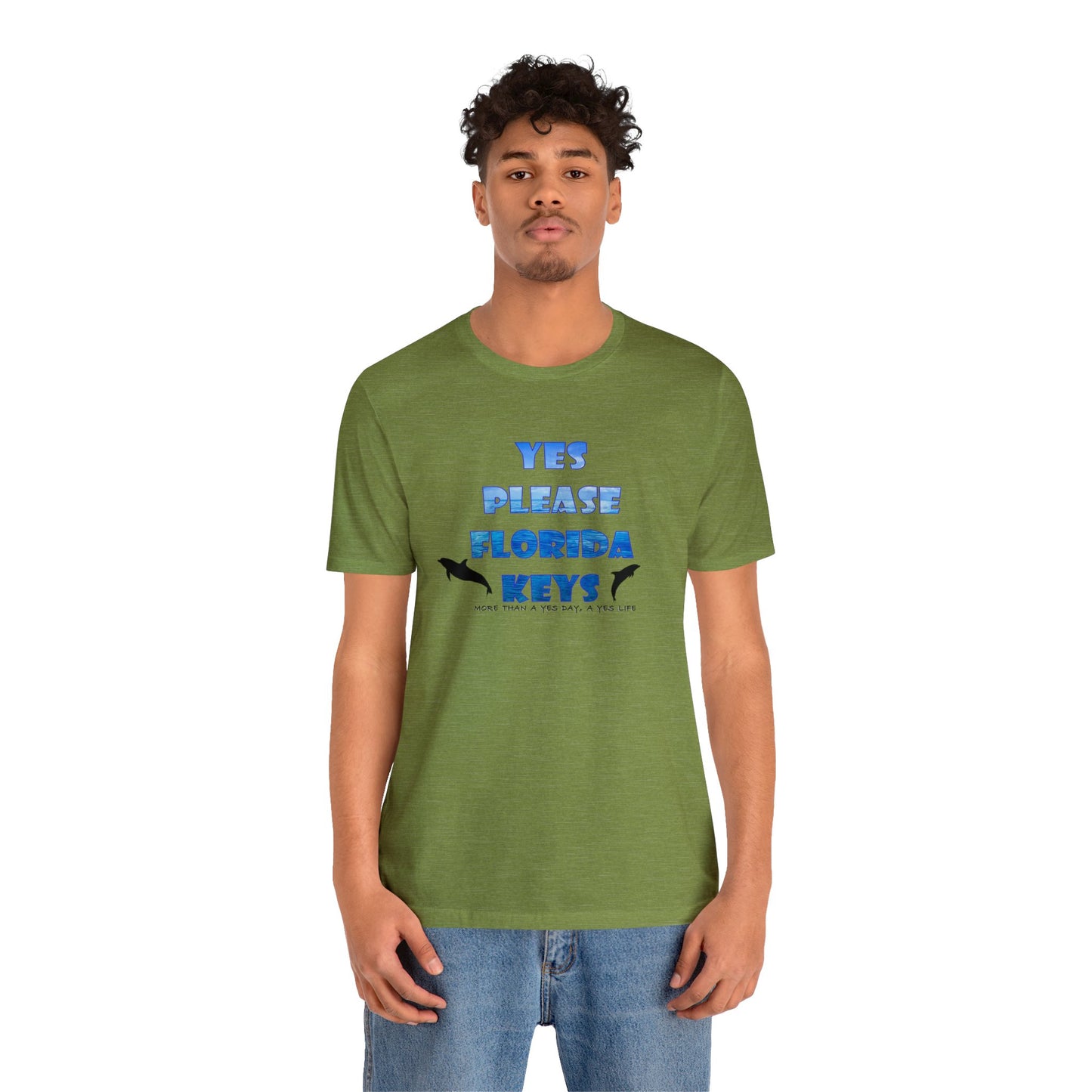 Yes Please Florida Keys Dolphin Theme Unisex Jersey Short Sleeve Tee