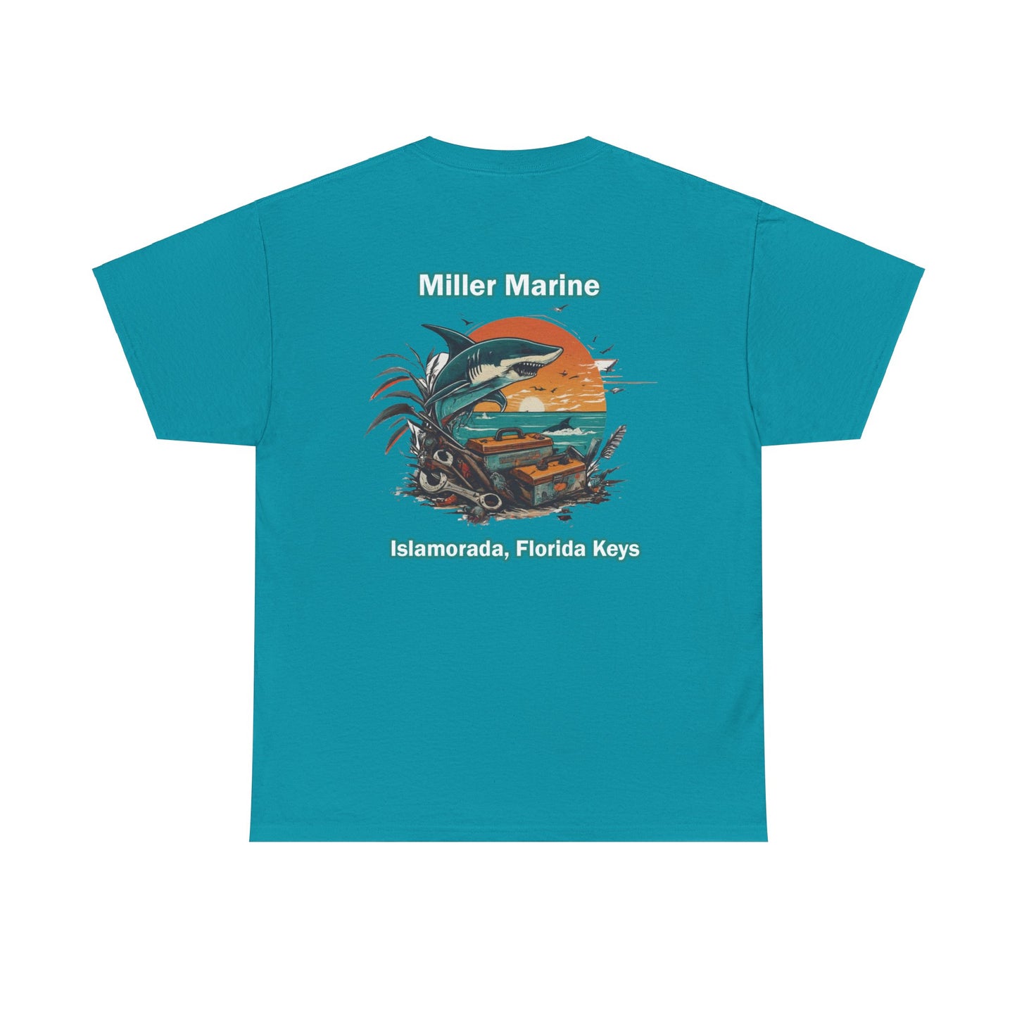 Vintage Feel Miller Marine Tee - Fireball Sunset - Unisex Heavy Cotton Tee
