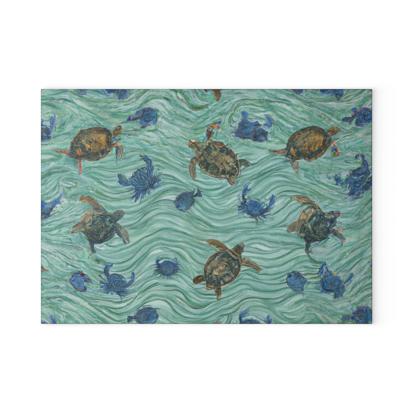 "Turtle Stew" Glass Cutting Board