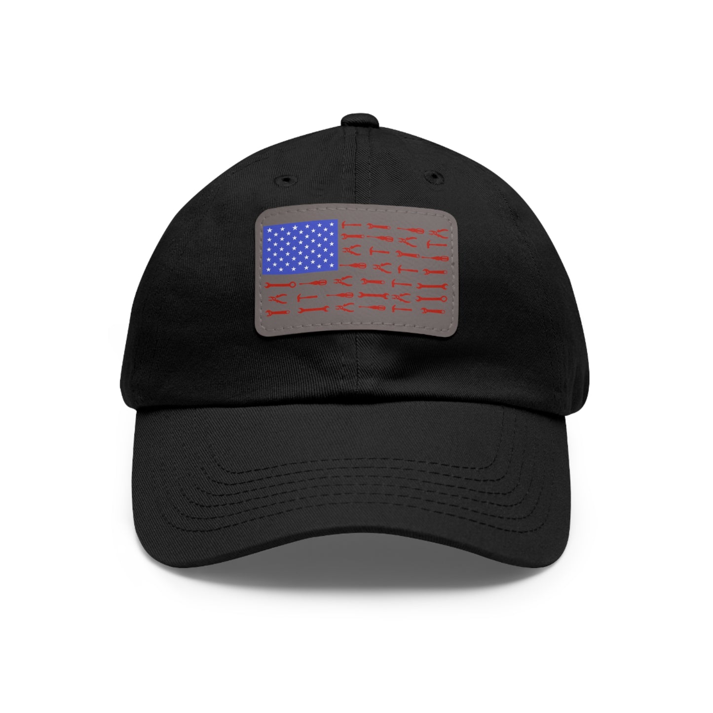 American Mechanic Dad Hat with Leather Patch (Rectangle)
