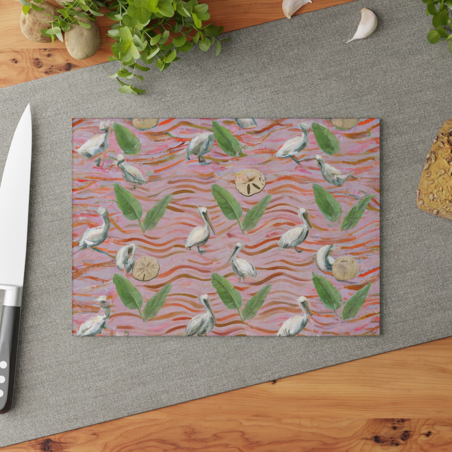 "Pelican Retreat" Glass Cutting Board