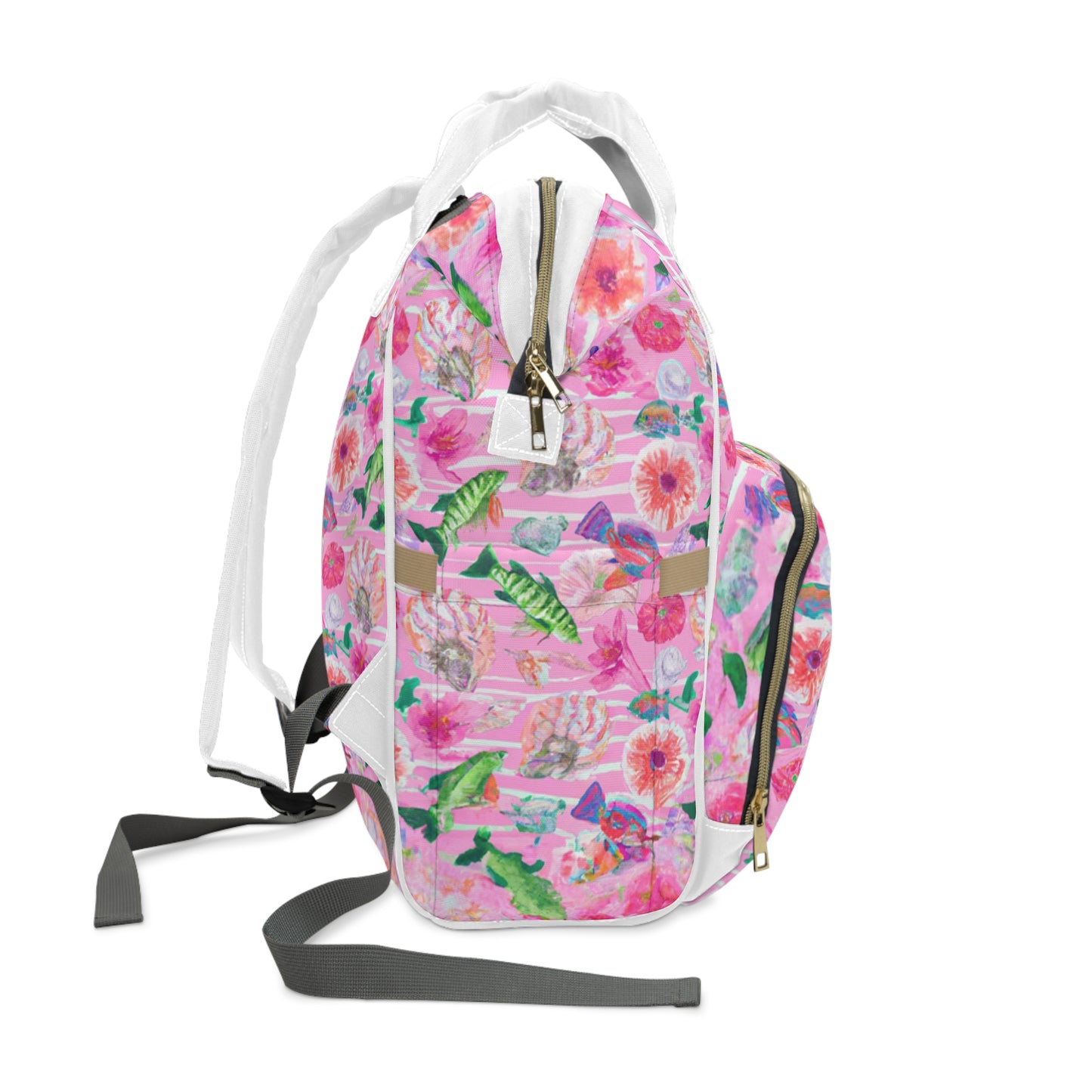 "Pink Florida Keys" Multifunctional Backpack