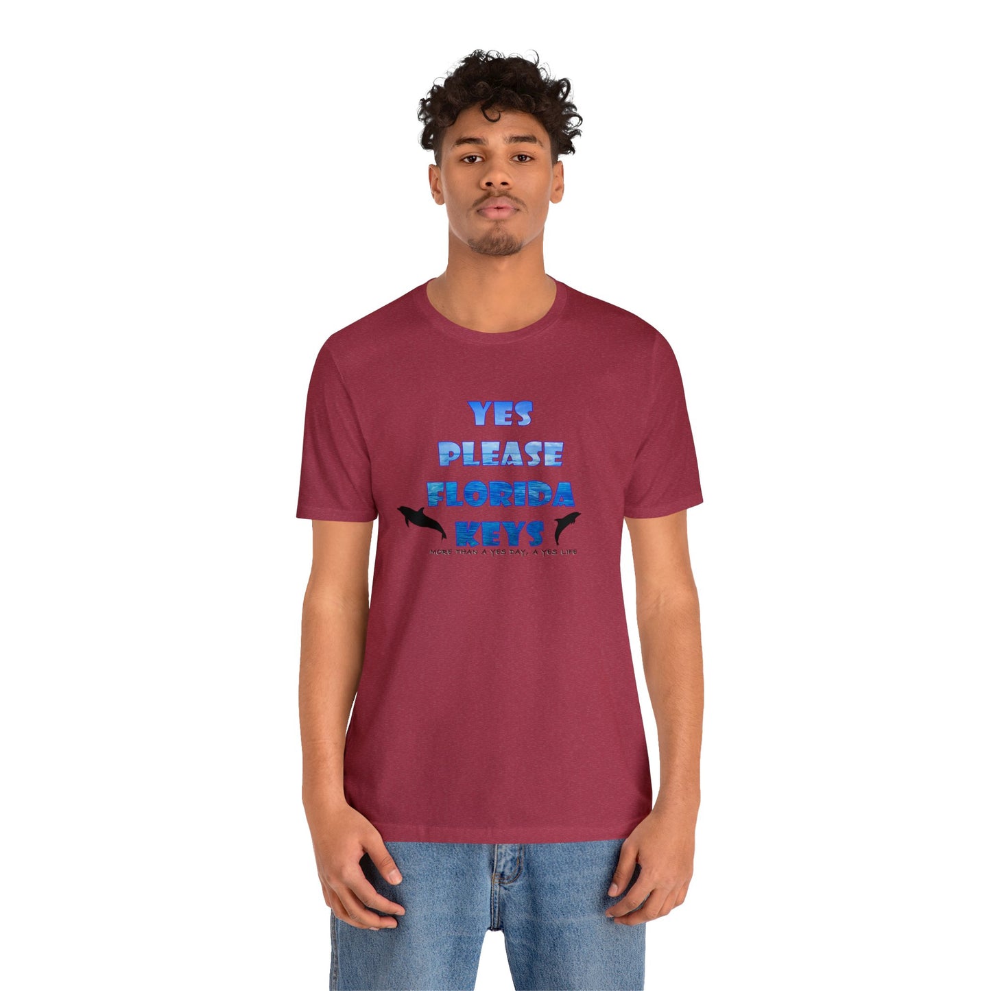 Yes Please Florida Keys Dolphin Theme Unisex Jersey Short Sleeve Tee