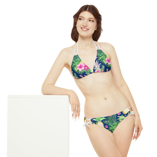 Happy Pineapples Strappy Bikini Set (AOP)