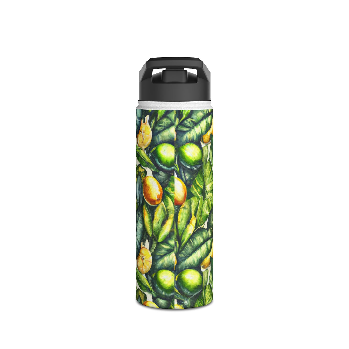 Lemon Leaves - Stainless Steel Water Bottle, Standard Lid