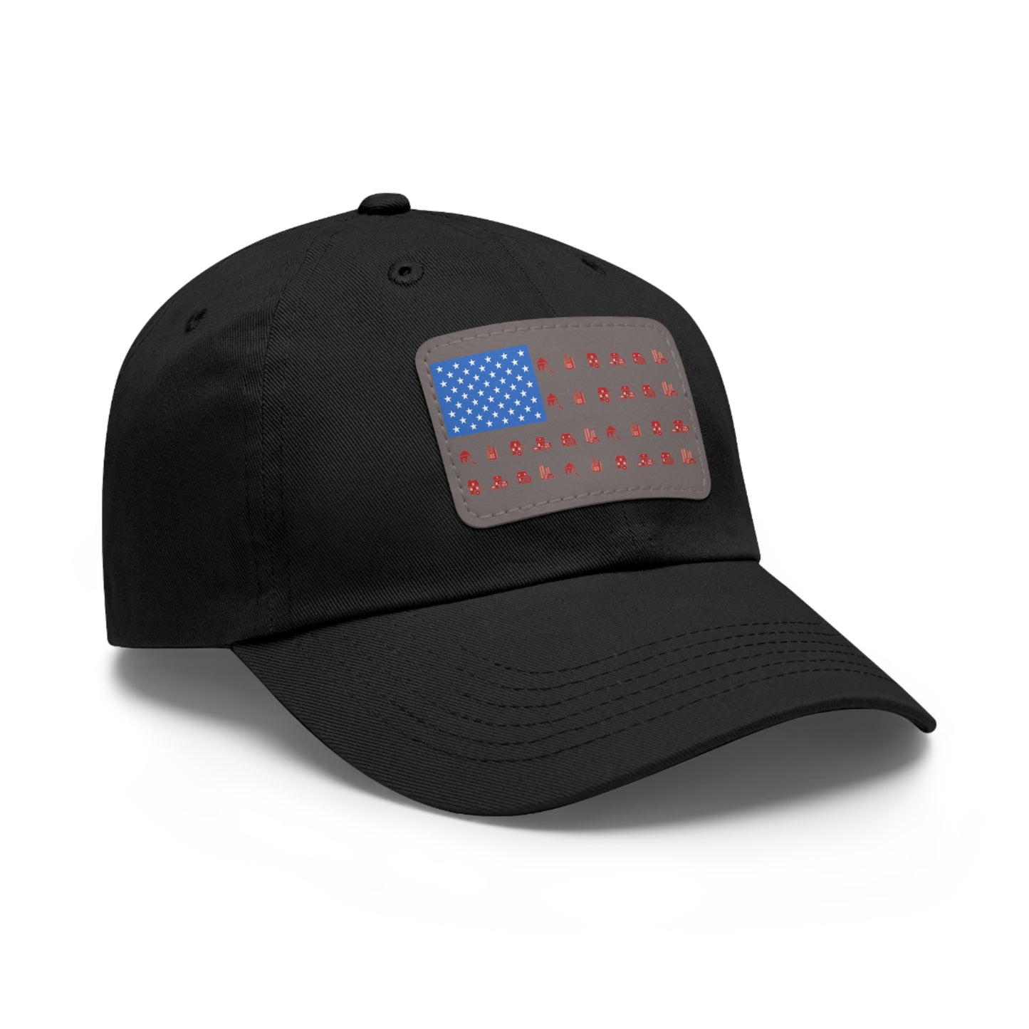 American Realtor Dad Hat with Leather Patch (Rectangle)