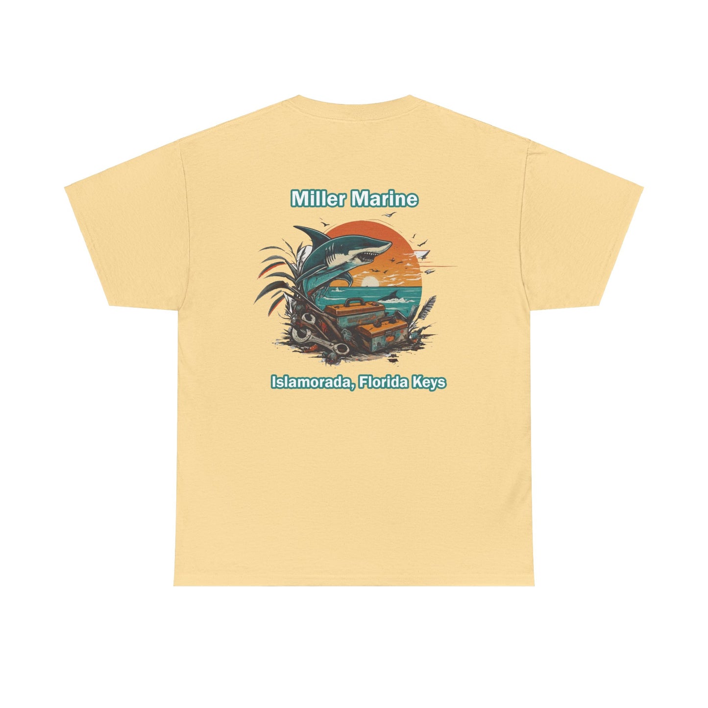 Vintage Feel Miller Marine Tee - Fireball Sunset - Unisex Heavy Cotton Tee
