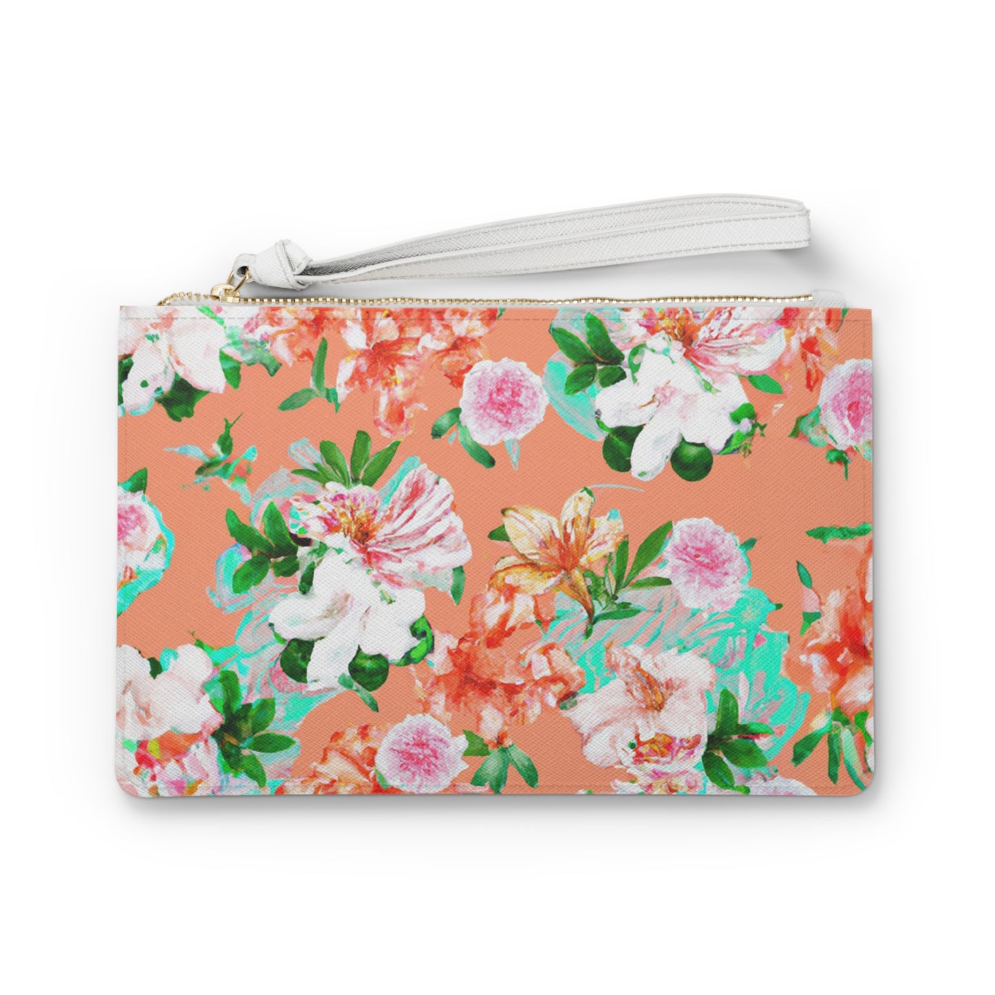 "Orangey Flowers" Clutch Bag