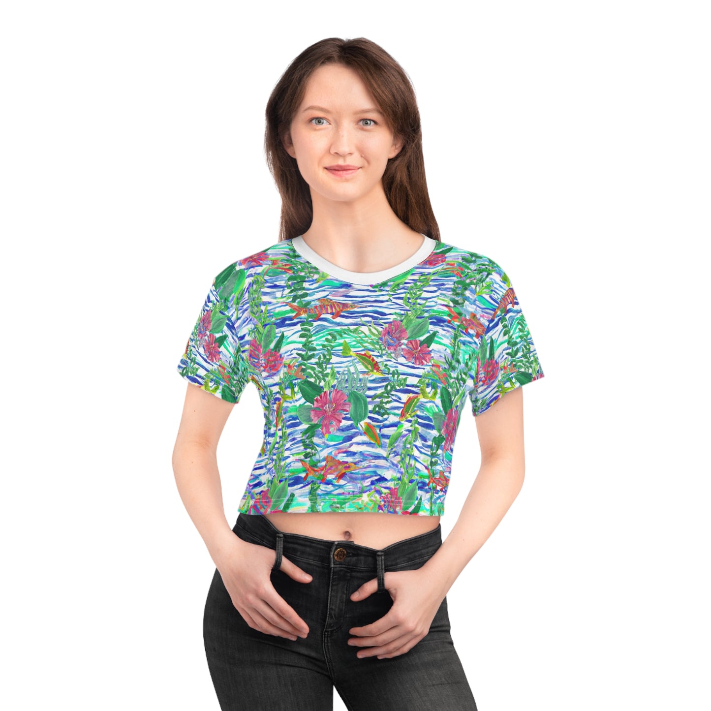 "Islamorada" Crop Tee (AOP)
